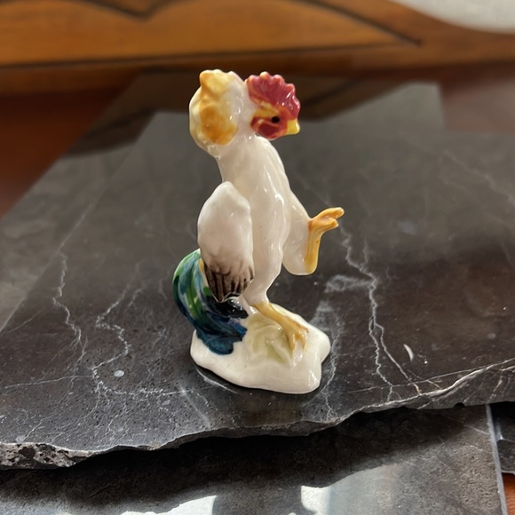 Vintage Miniature Ceramic Rooster Figurine - Picture 3 of 10